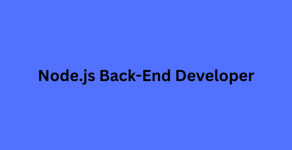 Node.js Back-End Developer